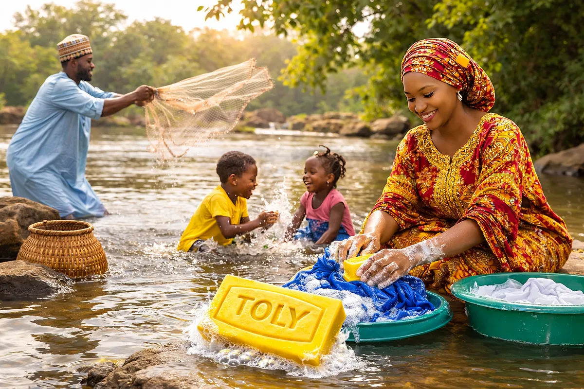 Family enjoying Toly Soap